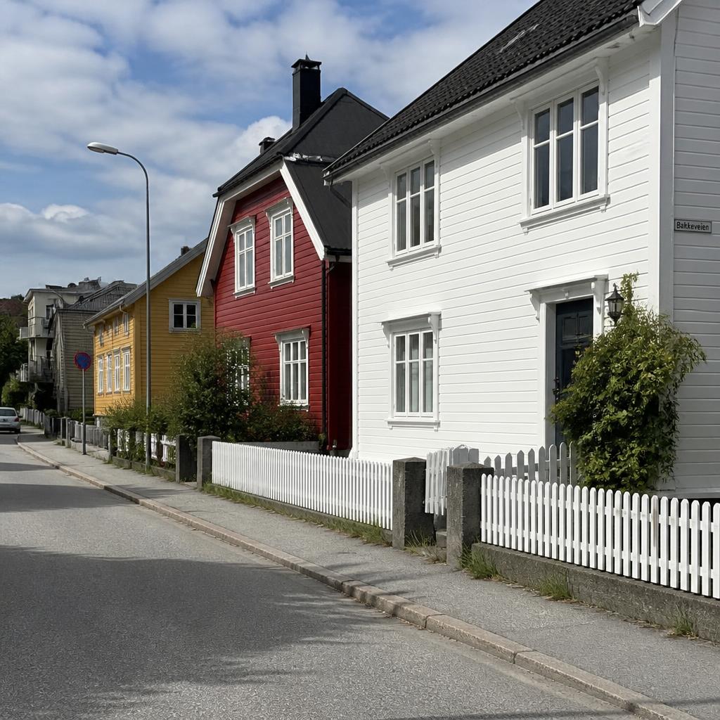 Trehus i Sandvika Bærum med nymalt hvit kledning